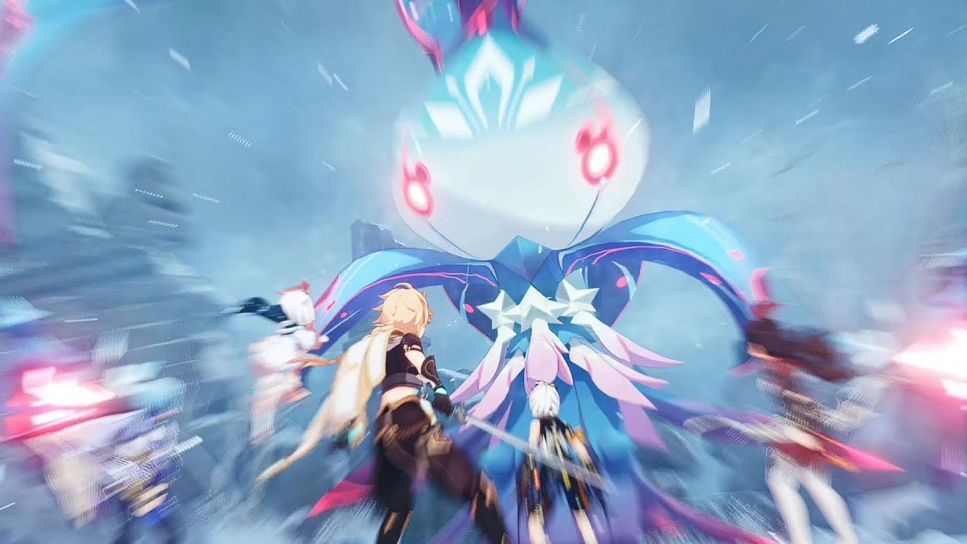 Fellflower during the event story of "Shadows Amidst Snowstorms" (Image via HoYoverse)